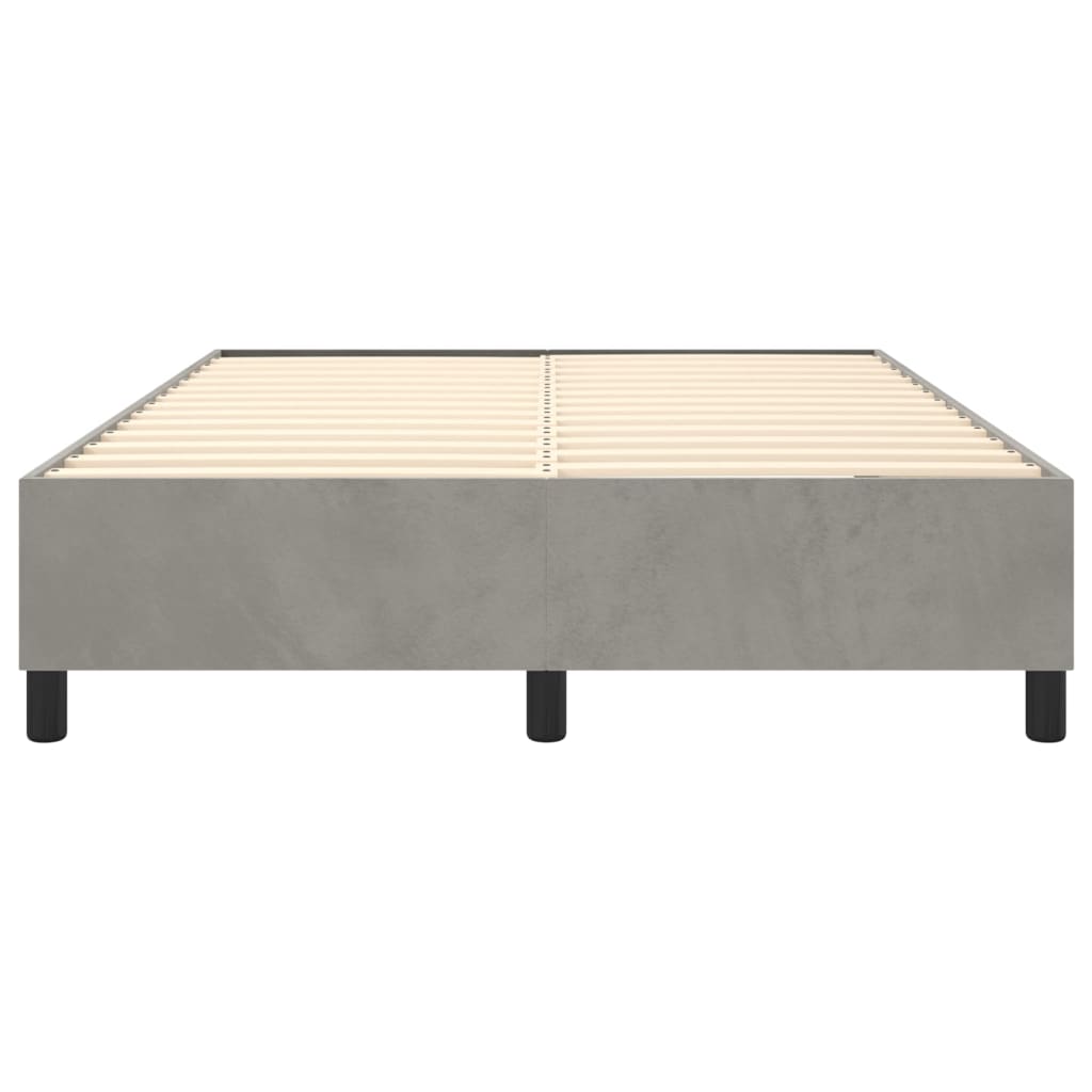 Cadre de lit sans matelas gris clair 140x200 cm velours