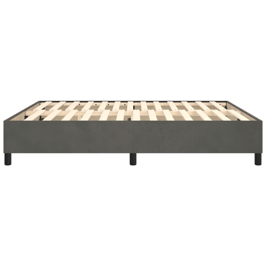 Cadre de lit sans matelas gris foncé 160x200 cm velours