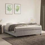 Cadre de lit sans matelas gris clair 180x200 cm velours