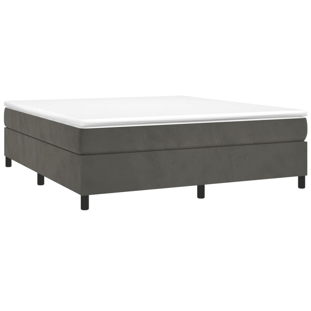 Cadre de lit sans matelas gris foncé 180x200 cm velours