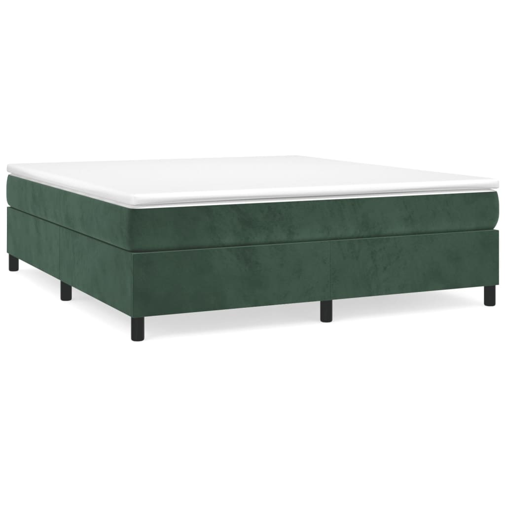 Cadre de lit sans matelas vert foncé 180x200 cm velours