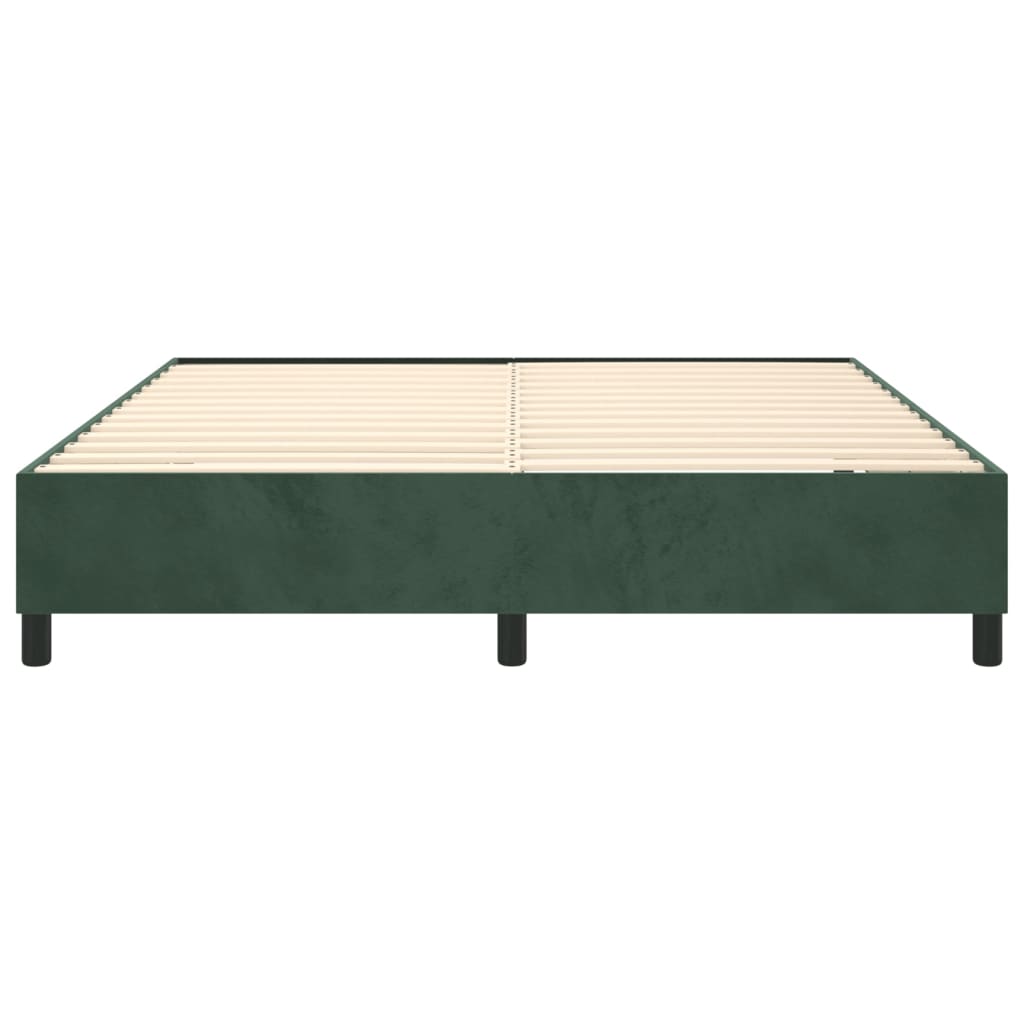 Cadre de lit sans matelas vert foncé 180x200 cm velours