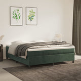 Cadre de lit sans matelas vert foncé 180x200 cm velours