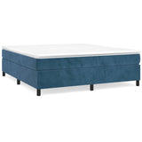 Cadre de lit sans matelas bleu foncé 180x200 cm velours