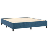 Cadre de lit sans matelas bleu foncé 180x200 cm velours