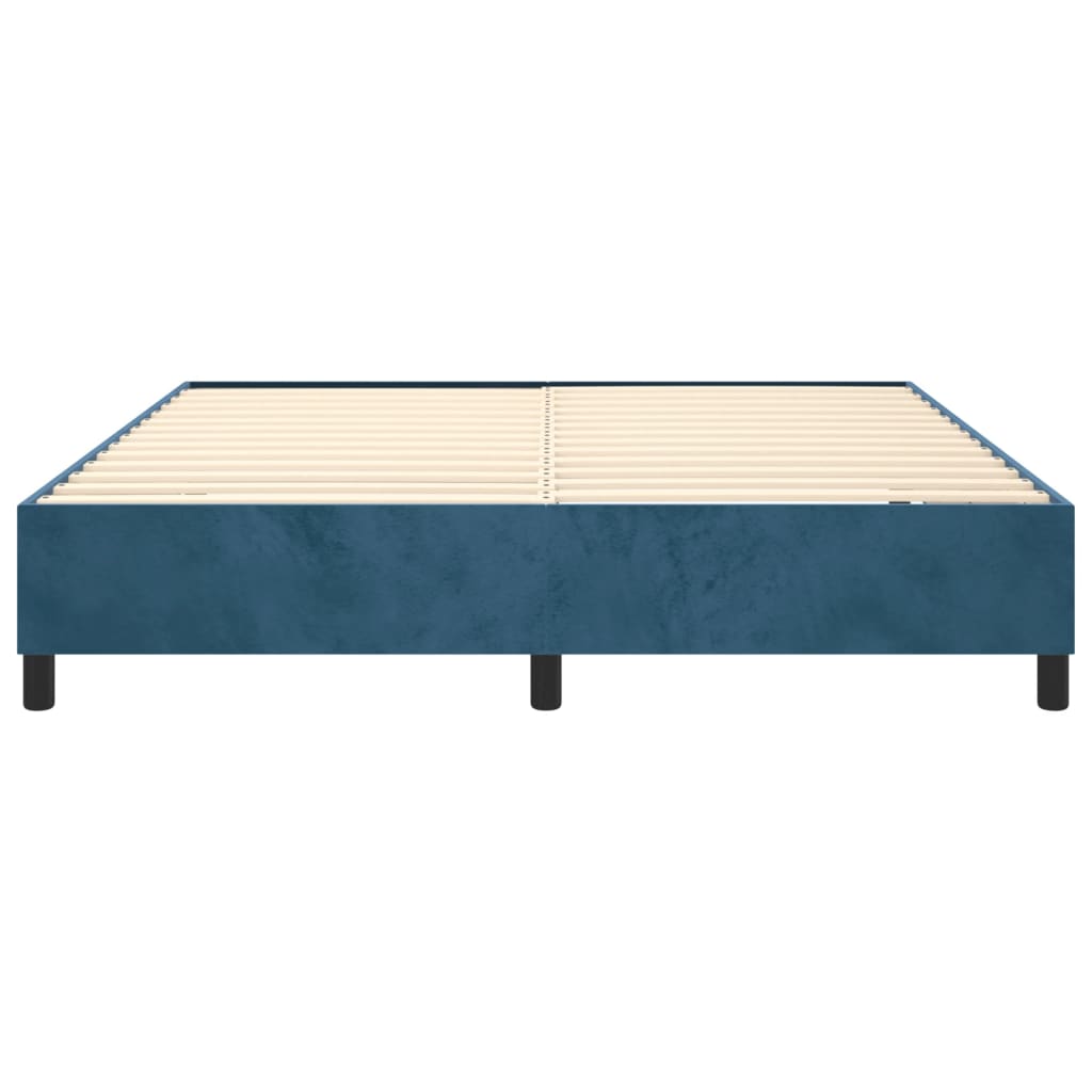 Cadre de lit sans matelas bleu foncé 180x200 cm velours