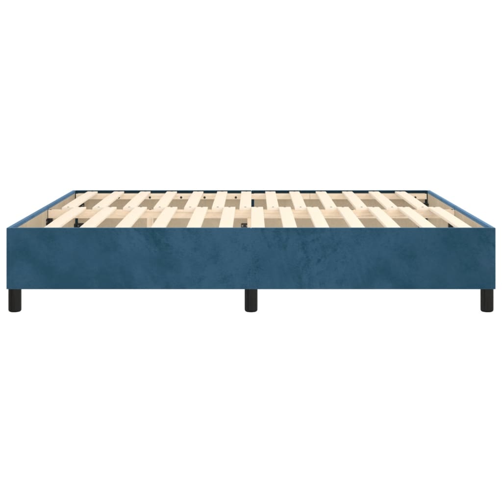 Cadre de lit sans matelas bleu foncé 180x200 cm velours