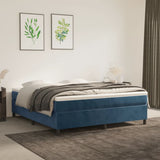 Cadre de lit sans matelas bleu foncé 180x200 cm velours