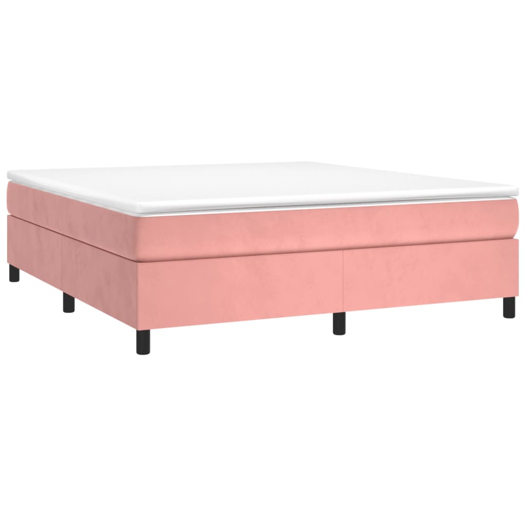 Cadre de lit sans matelas rose 180x200 cm velours