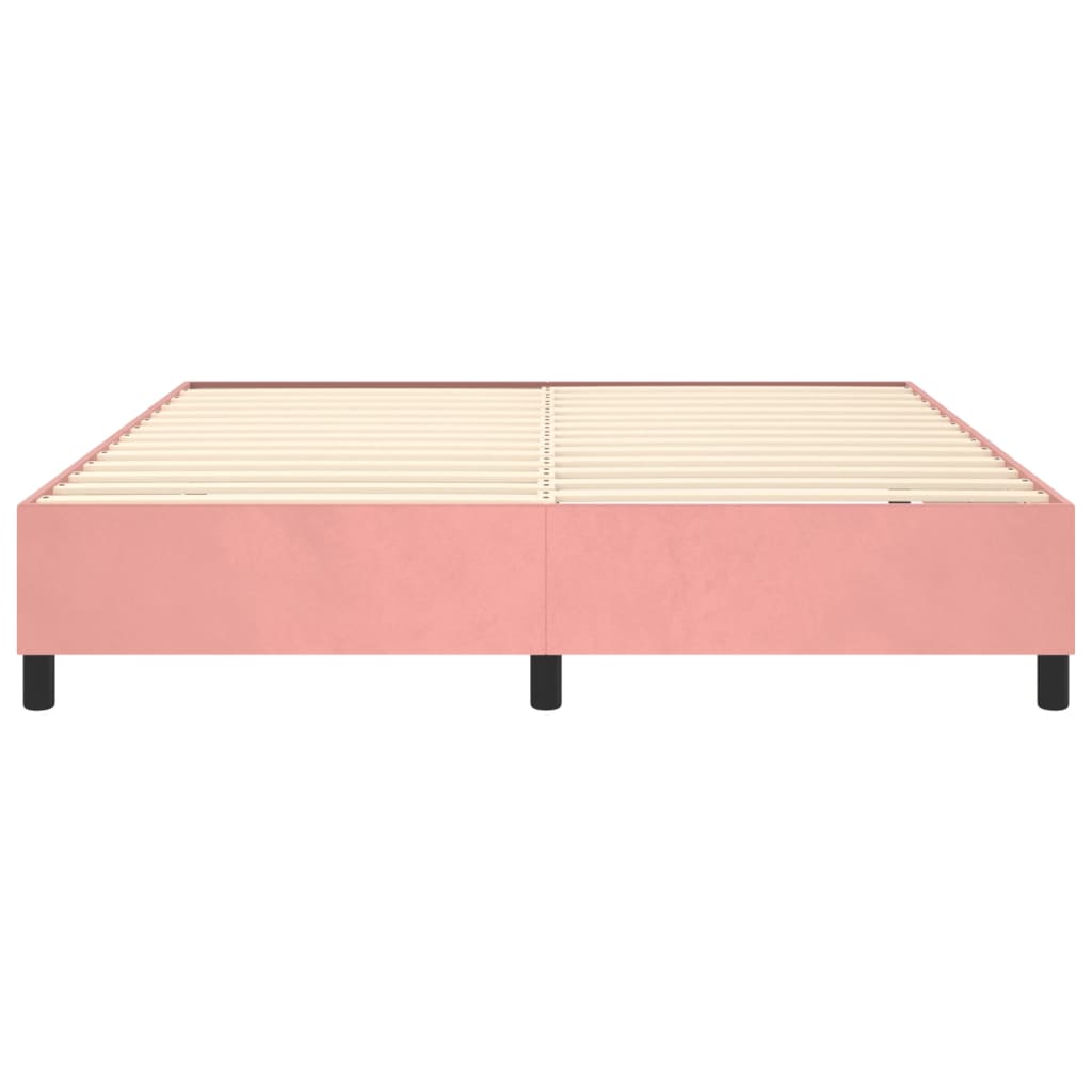 Cadre de lit sans matelas rose 180x200 cm velours