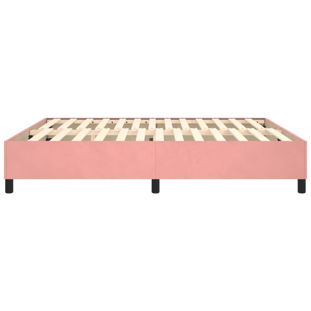 Cadre de lit sans matelas rose 180x200 cm velours