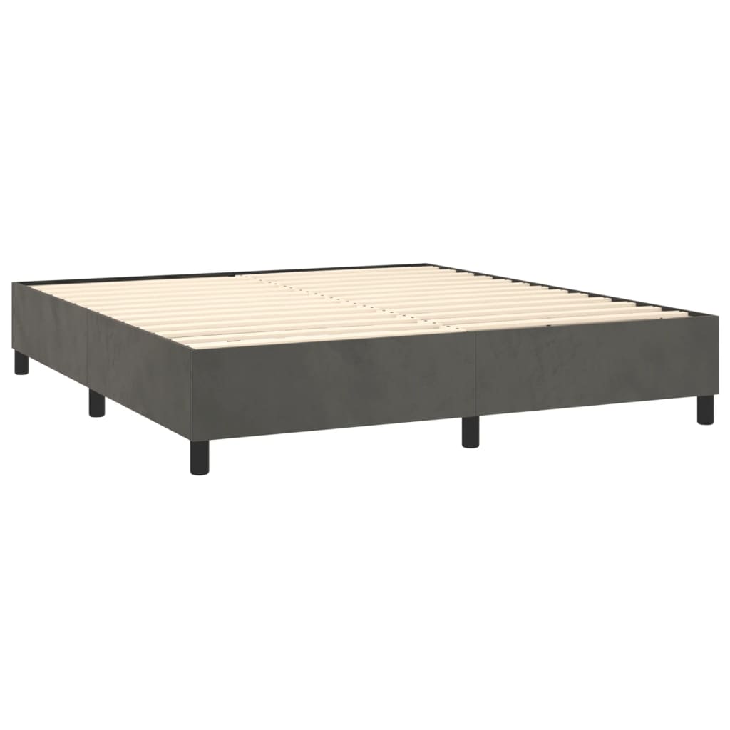 Cadre de lit sans matelas gris foncé 200x200 cm velours