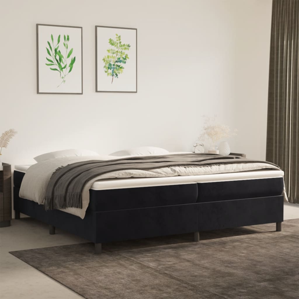 Cadre de lit sans matelas noir 200x200 cm velours