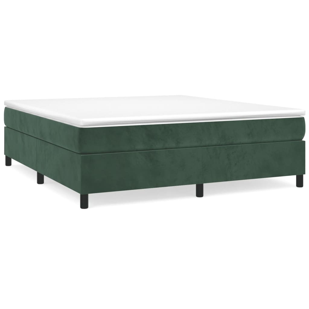 Cadre de lit sans matelas vert foncé 200x200 cm velours