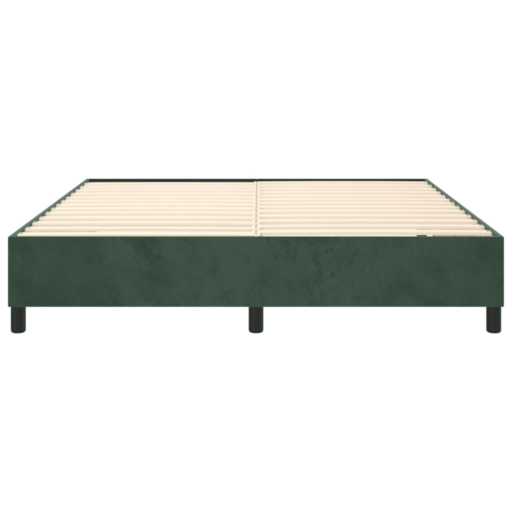 Cadre de lit sans matelas vert foncé 200x200 cm velours