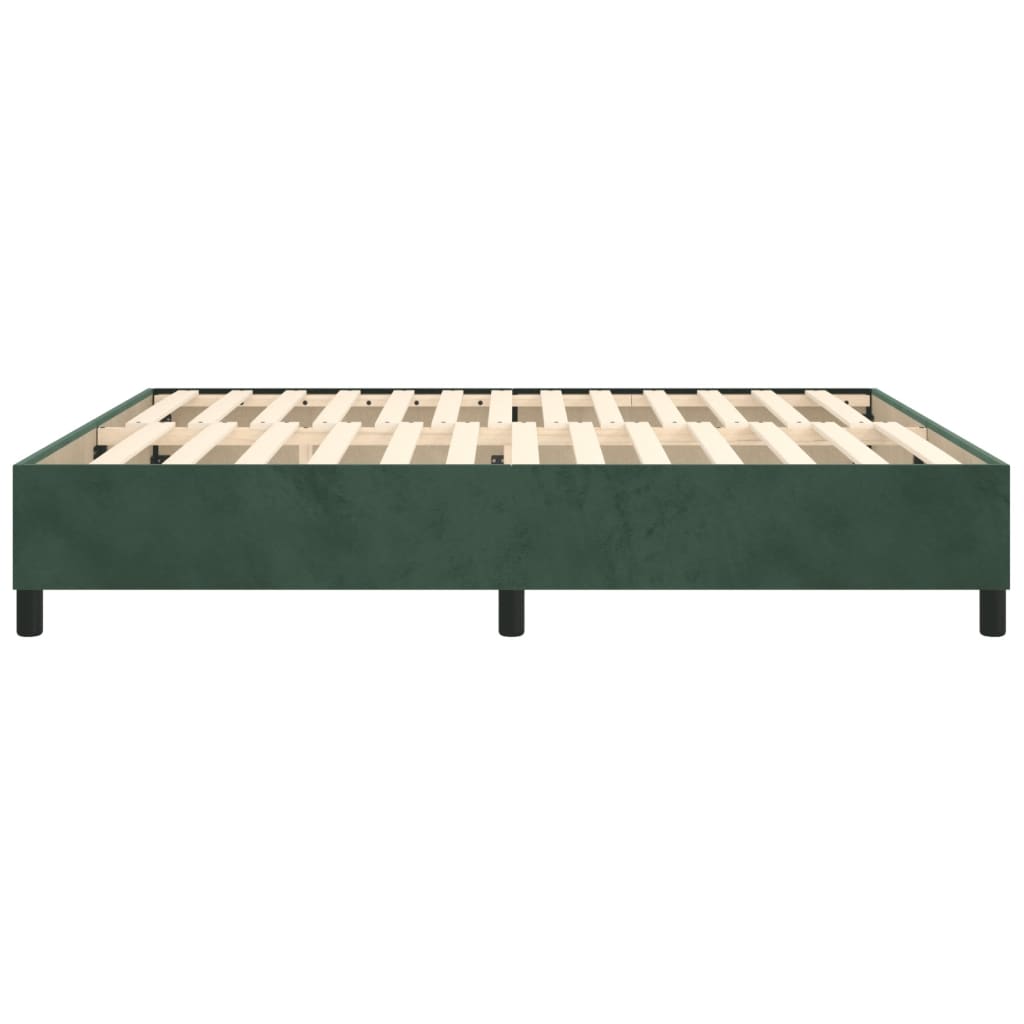 Cadre de lit sans matelas vert foncé 200x200 cm velours