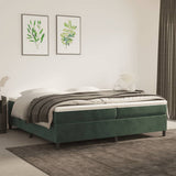 Cadre de lit sans matelas vert foncé 200x200 cm velours