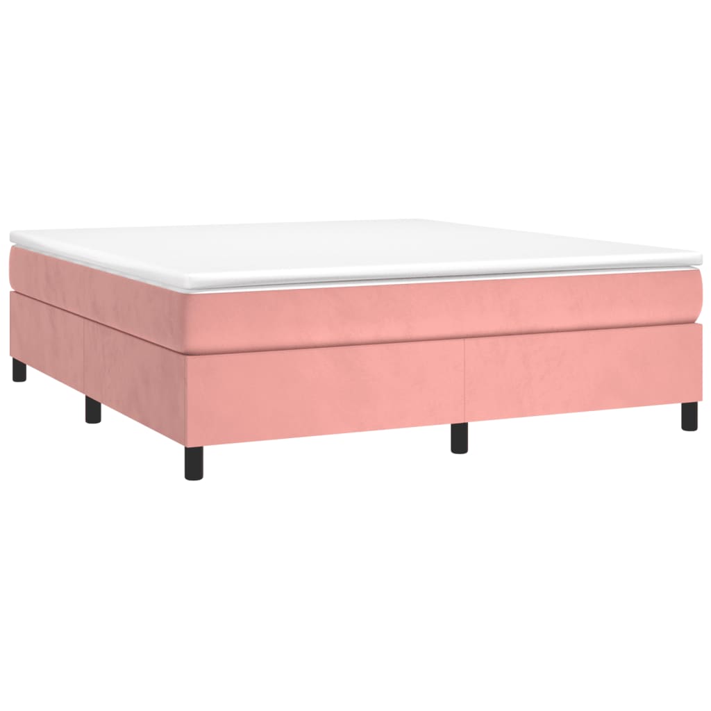 Cadre de lit sans matelas rose 200x200 cm velours