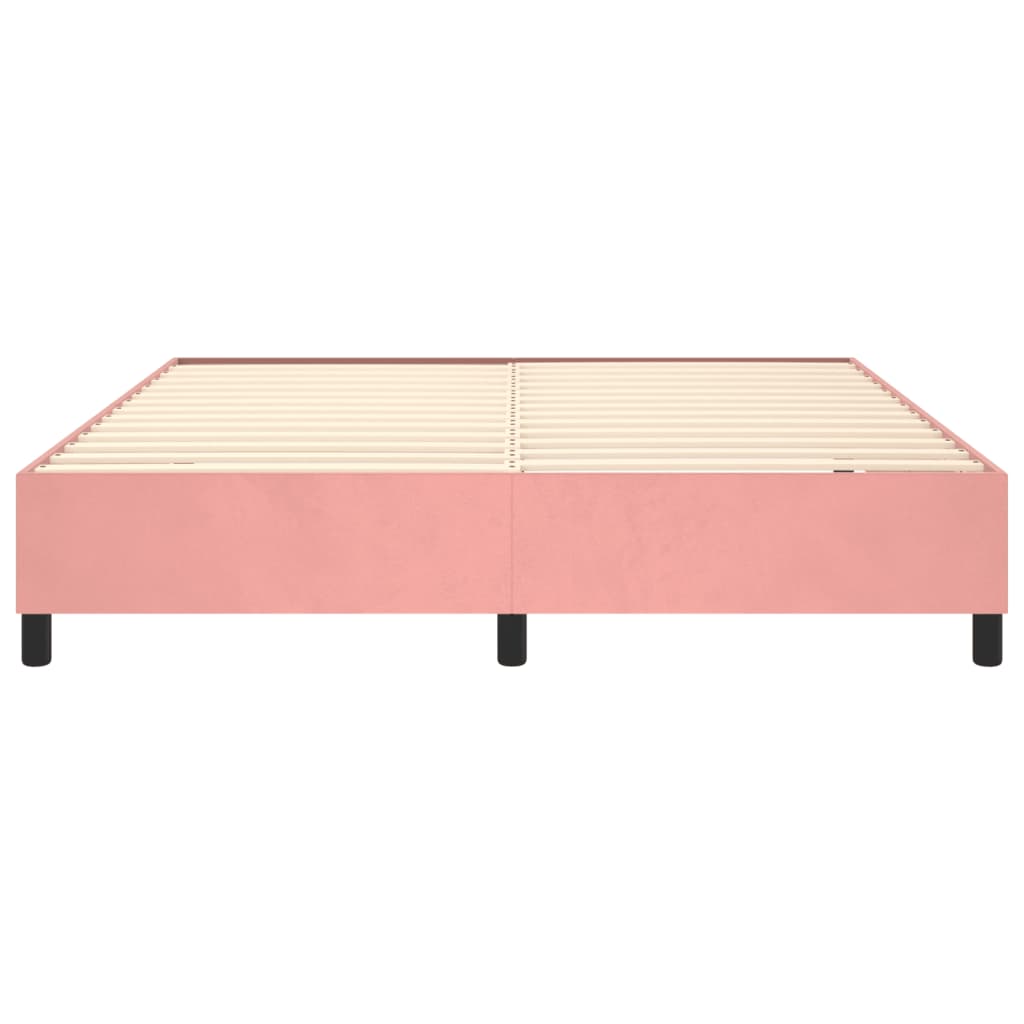 Cadre de lit sans matelas rose 200x200 cm velours