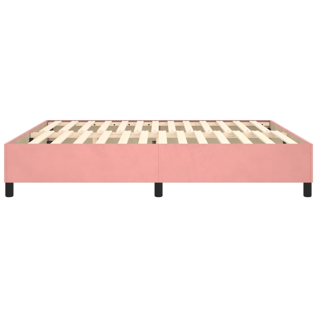 Cadre de lit sans matelas rose 200x200 cm velours