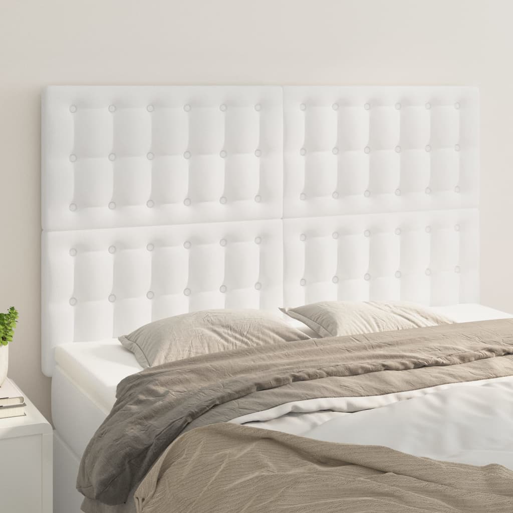 Têtes de lit 4 pcs Blanc 72x5x78/88 cm Similicuir