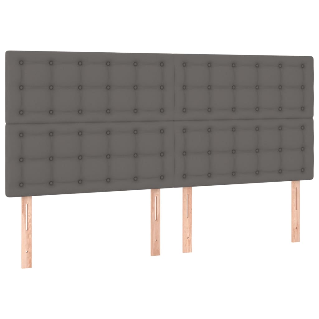 Têtes de lit 4 pcs Gris 90x5x78/88 cm Similicuir