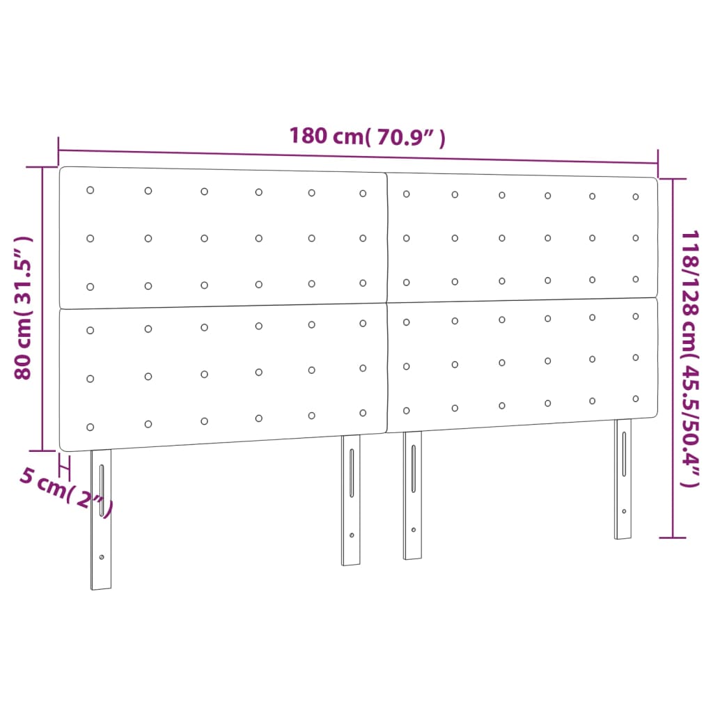 Têtes de lit 4 pcs Cappuccino 90x5x78/88 cm Similicuir