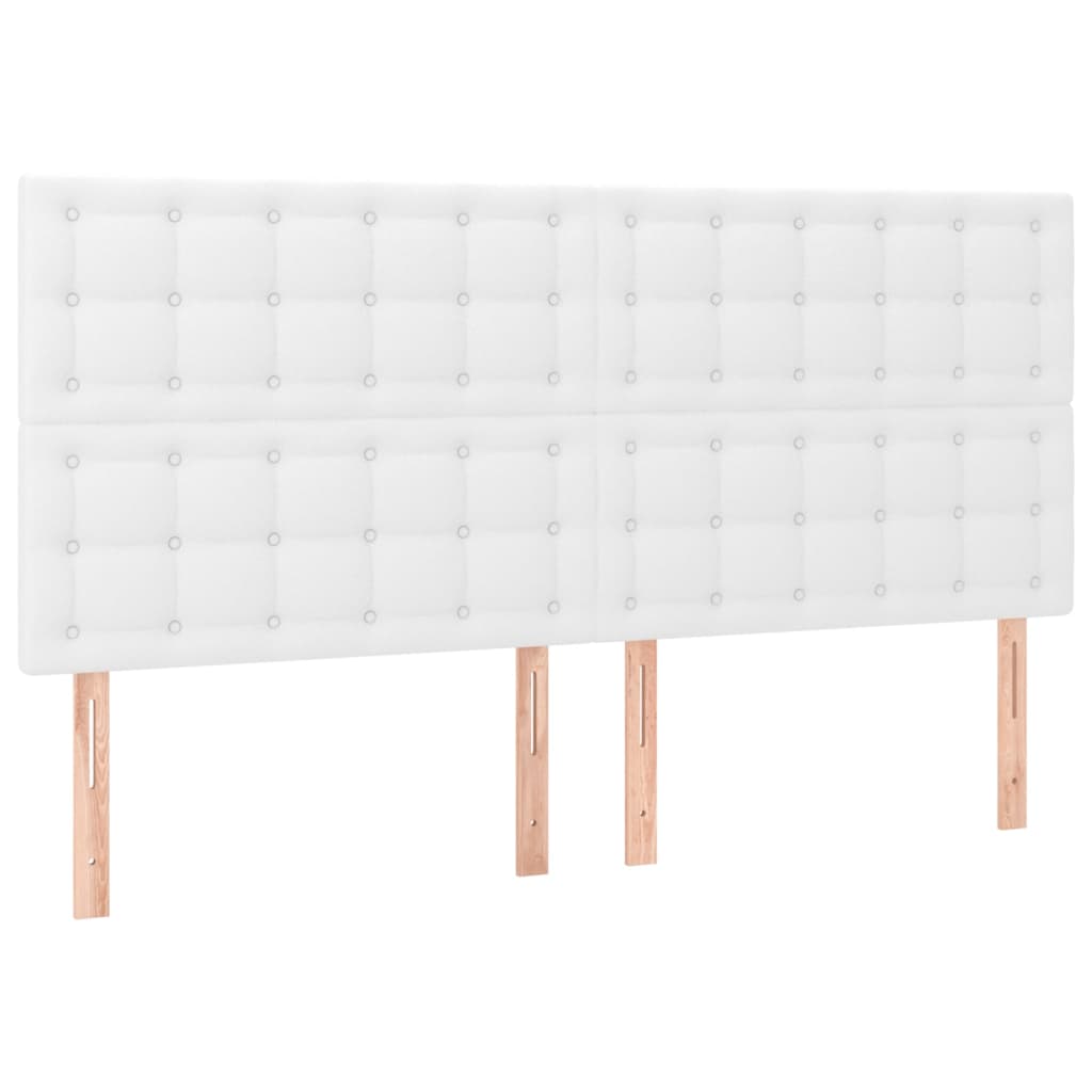 Têtes de lit 4 pcs Blanc 100x5x78/88 cm Similicuir