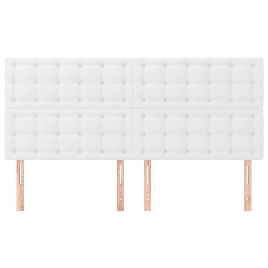 Têtes de lit 4 pcs Blanc 100x5x78/88 cm Similicuir