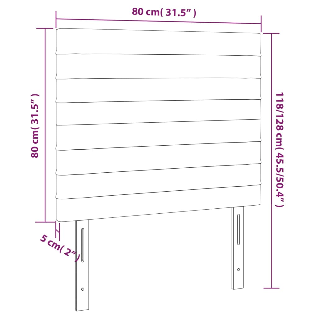 Têtes de lit 2 pcs Gris clair 80x5x78/88 cm Tissu