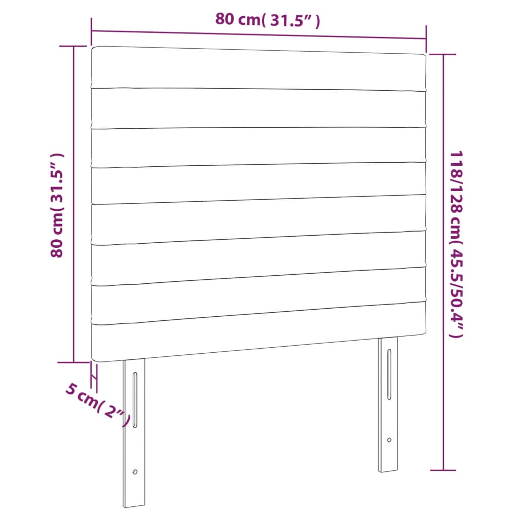 Têtes de lit 2 pcs Taupe 80x5x78/88 cm Tissu