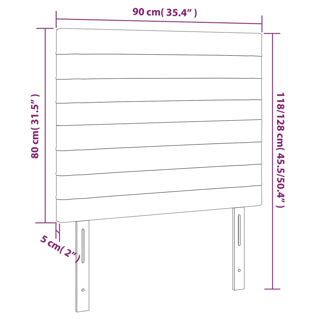 Têtes de lit 2 pcs Gris clair 90x5x78/88 cm Tissu