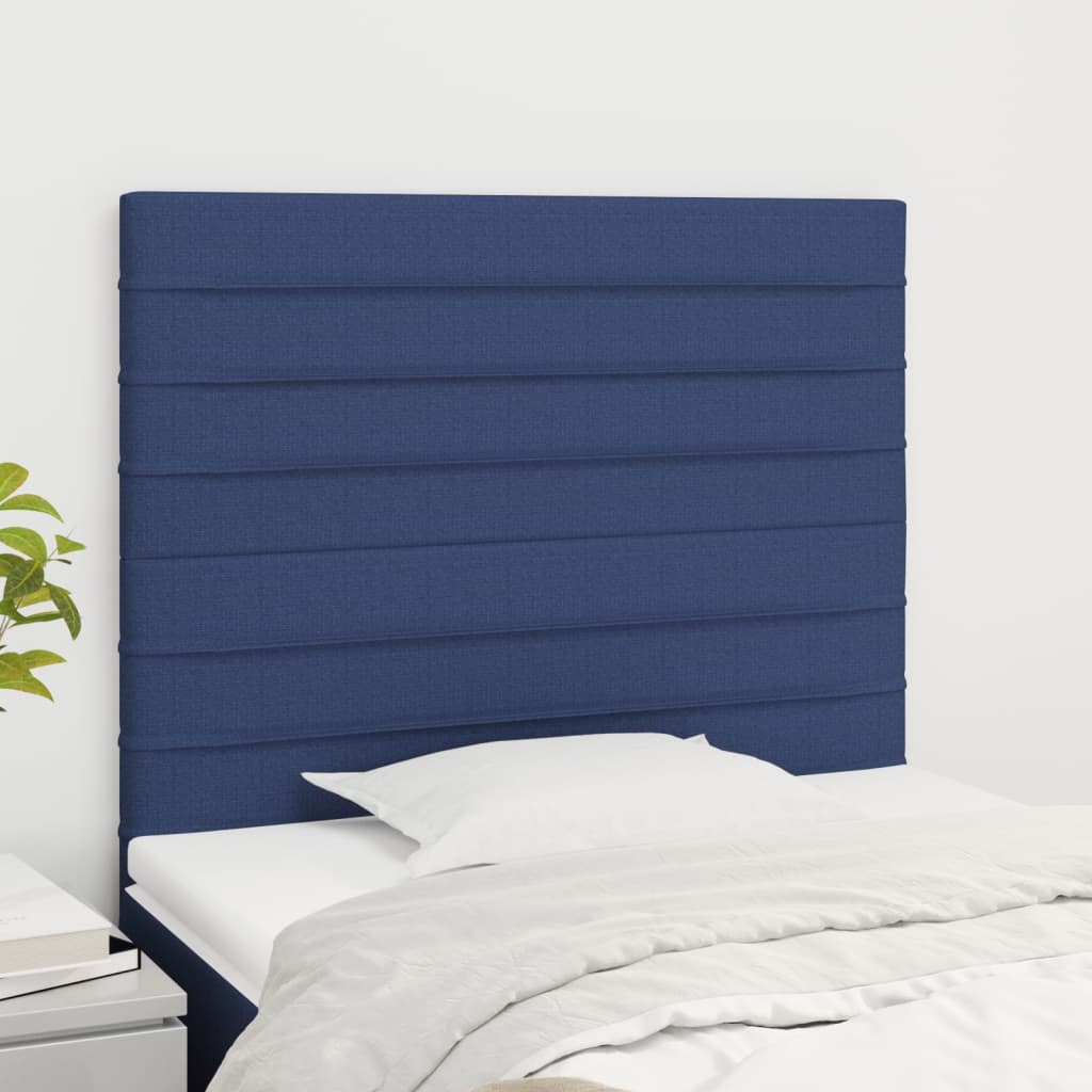 Têtes de lit 2 pcs Bleu 90x5x78/88 cm Tissu