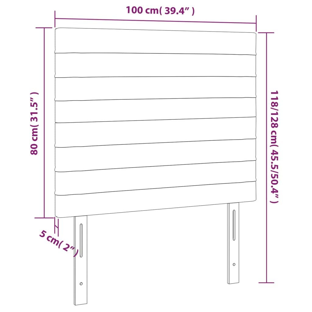 Têtes de lit 2 pcs Gris clair 100x5x78/88 cm Tissu