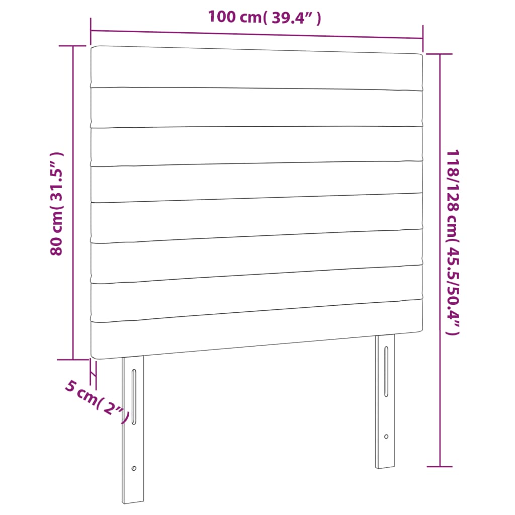 Têtes de lit 2 pcs Taupe 100x5x78/88 cm Tissu