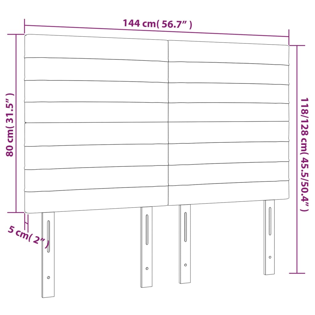 Têtes de lit 4 pcs Gris clair 72x5x78/88 cm Tissu