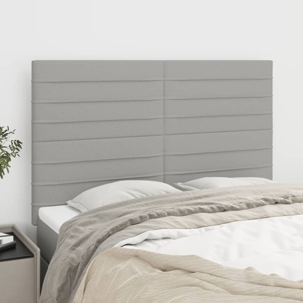 Têtes de lit 4 pcs Gris clair 72x5x78/88 cm Tissu