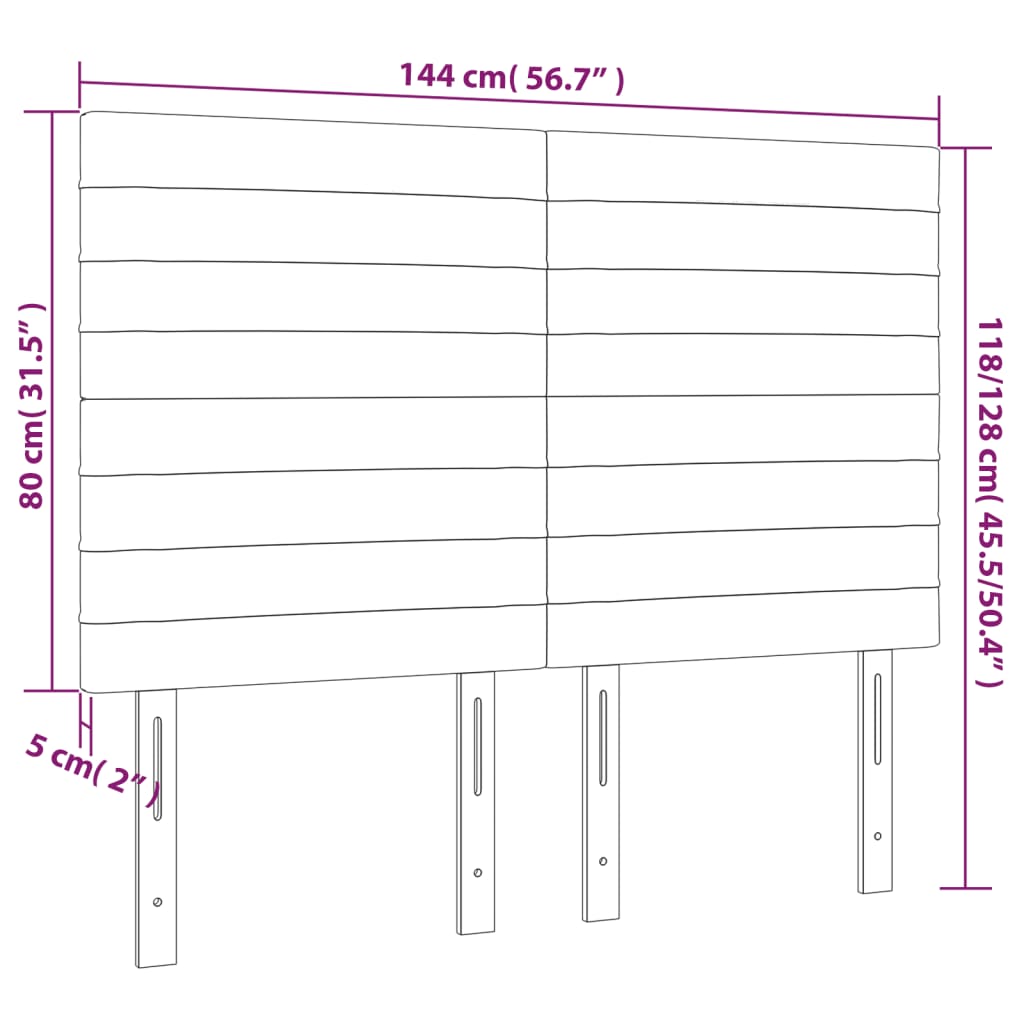 Têtes de lit 4 pcs Noir 72x5x78/88 cm Tissu