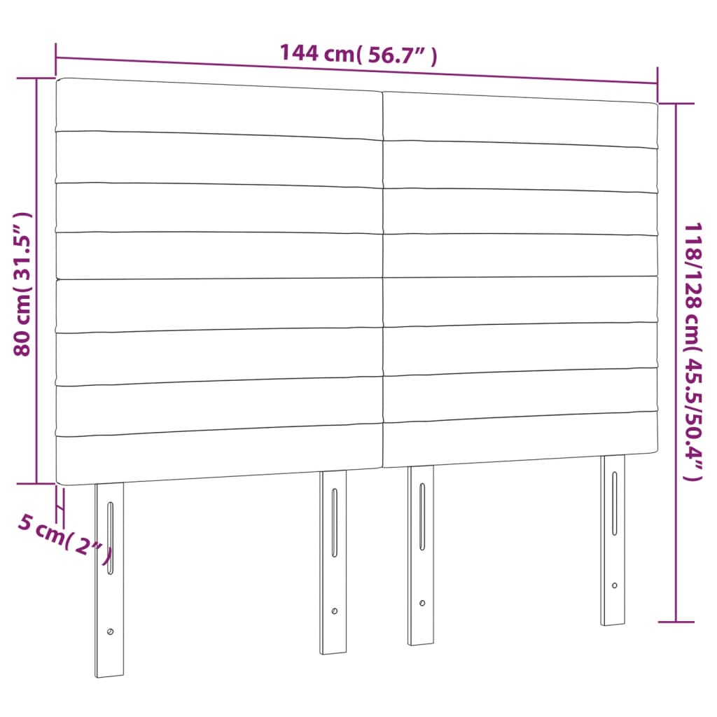 Têtes de lit 4 pcs Marron foncé 72x5x78/88 cm Tissu