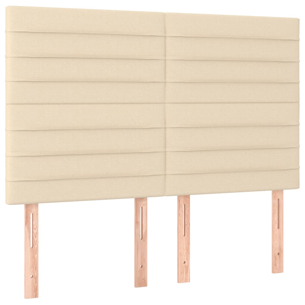 Têtes de lit 4 pcs Crème 72x5x78/88 cm Tissu