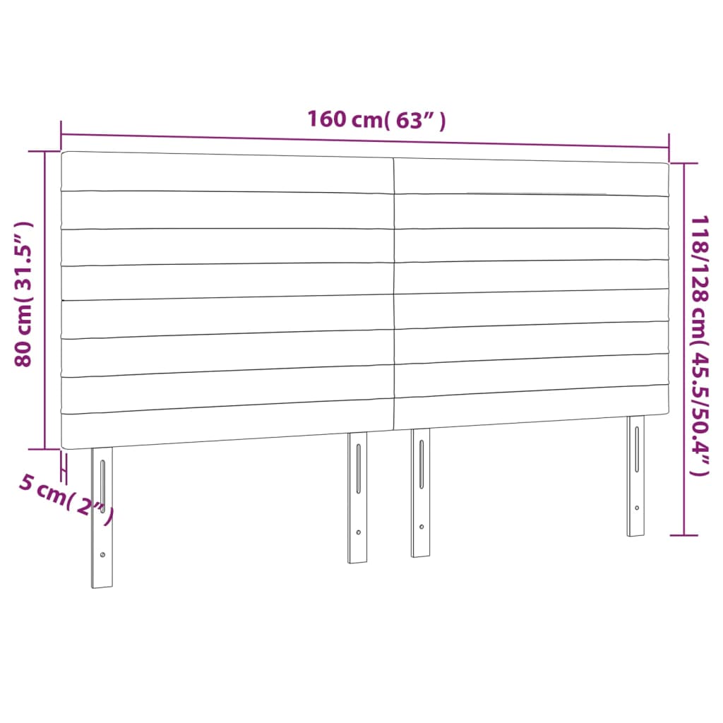 Têtes de lit 4 pcs Gris clair 80x5x78/88 cm Tissu