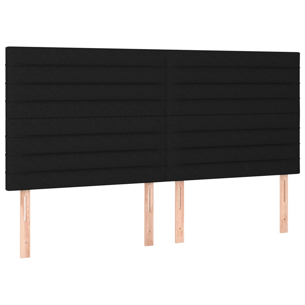 Têtes de lit 4 pcs Noir 80x5x78/88 cm Tissu