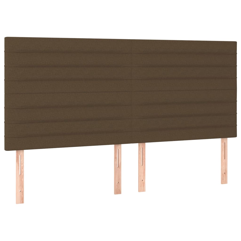 Têtes de lit 4 pcs Marron Foncé 80x5x78/88 cm Tissu