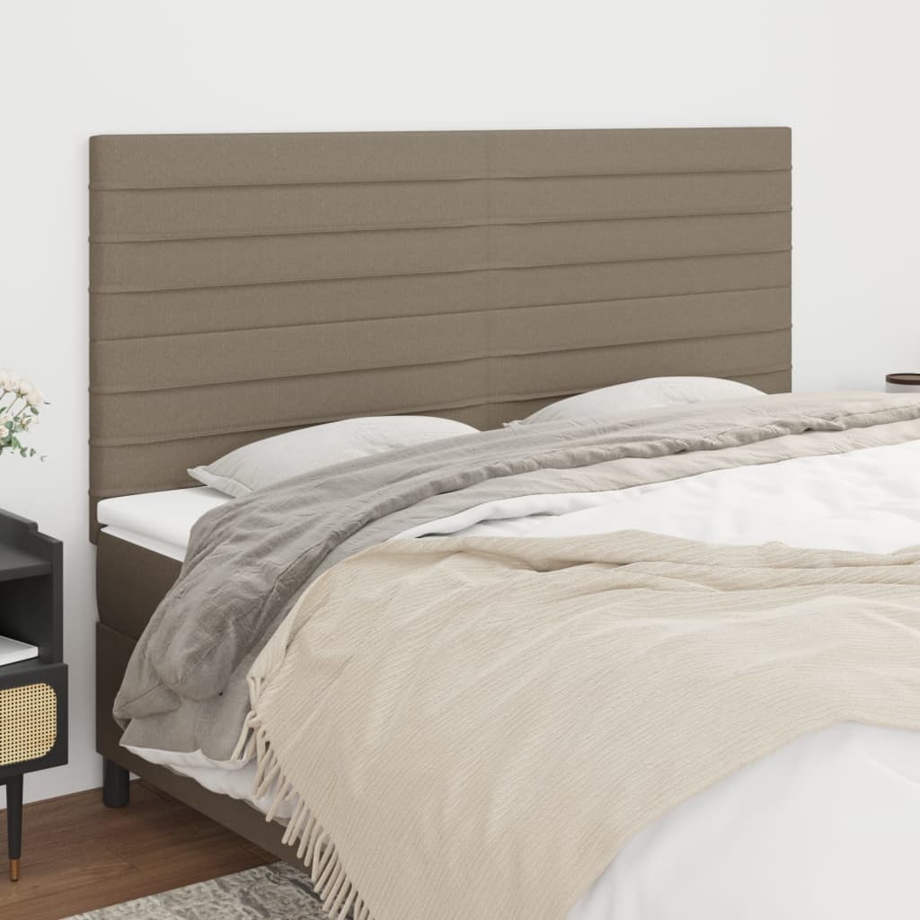 Têtes de lit 4 pcs Taupe 80x5x78/88 cm Tissu