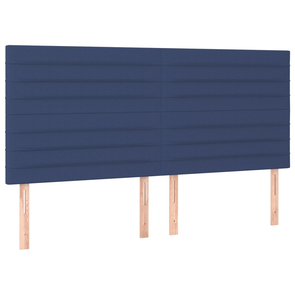 Têtes de lit 4 pcs Bleu 80x5x78/88 cm Tissu