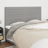 Têtes de lit 4 pcs Gris clair 90x5x78/88 cm Tissu