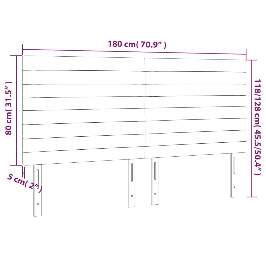 Têtes de lit 4 pcs Gris clair 90x5x78/88 cm Tissu