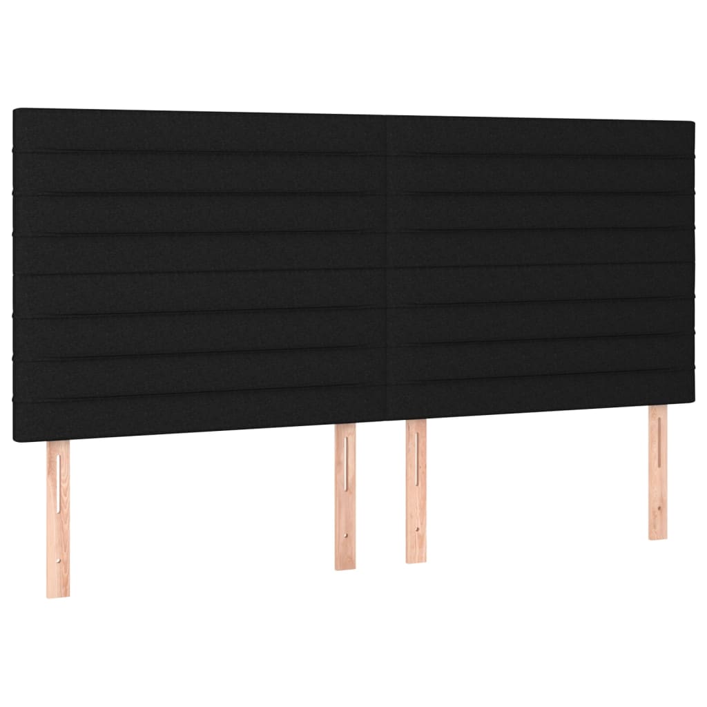 Têtes de lit 4 pcs Noir 90x5x78/88 cm Tissu