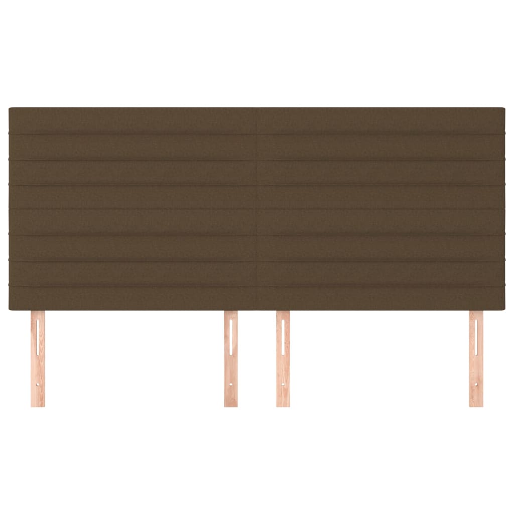 Têtes de lit 4 pcs Marron foncé 100x5x78/88 cm Tissu