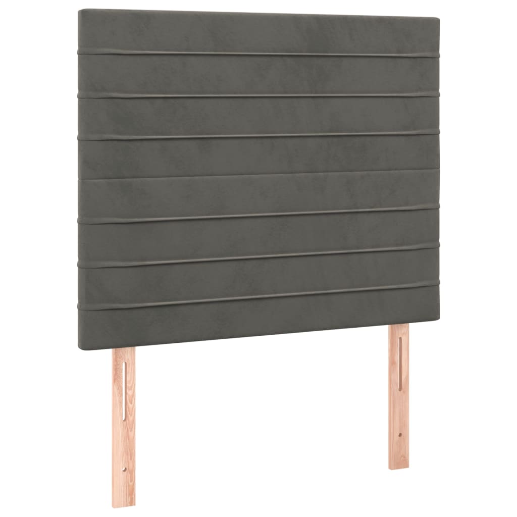 Têtes de lit 2 pcs Gris foncé 80x5x78/88 cm Velours